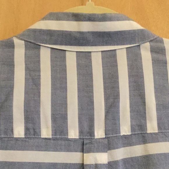 NWOT Splendid stripe cotton chambray button down shirt w convertible sleeves - Picture 4 of 11